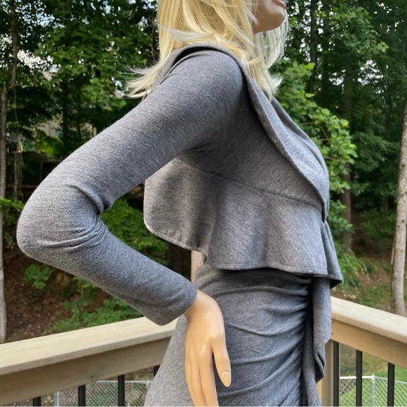 Givenchy Ruffle-Front Ruched Jersey Dress size 38 - Picture 6 of 14